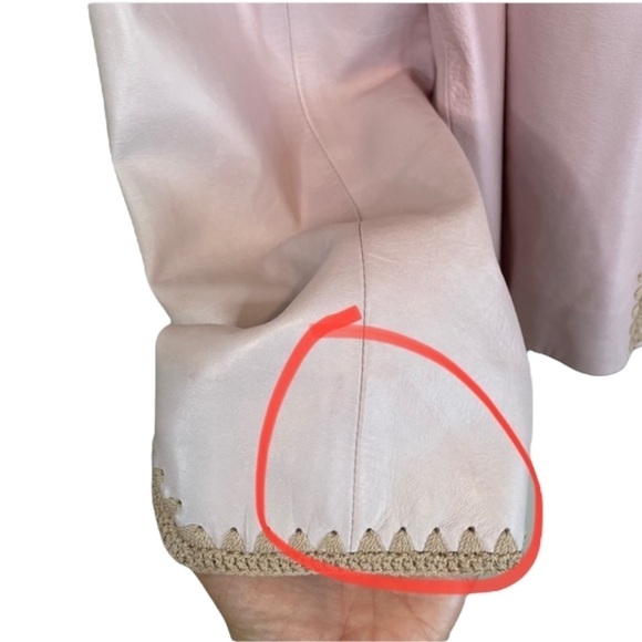 NWT ST. JOHN Lamb Leather Silk Light Pink Blazer Jacket 12 - Picture 8 of 16